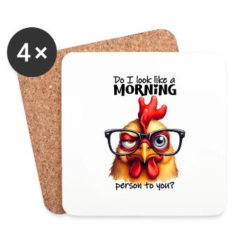 Sehe ich für dich aus wie ein Morgenmensch? - Untersetzer (4er-Set) - Weiß - Vorne