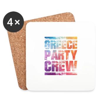 Greece Party Crew Bunt - Untersetzer (4er-Set) - Weiß - Vorne