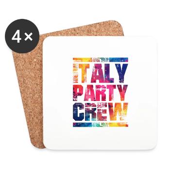 Italien Party Crew Bunt - Untersetzer (4er-Set) - Weiß - Vorne