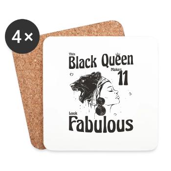 Diese schwarze Königin macht 11 fabelhafte Looks - 11. - Untersetzer (4er-Set) - Weiß - Vorne
