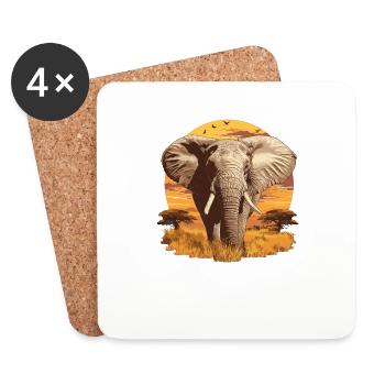 Elephant Elephant - Coasters (set of 4) - white - Front