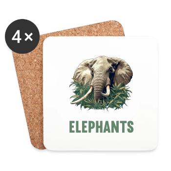 Elephant Elephant - Coasters (set of 4) - white - Front
