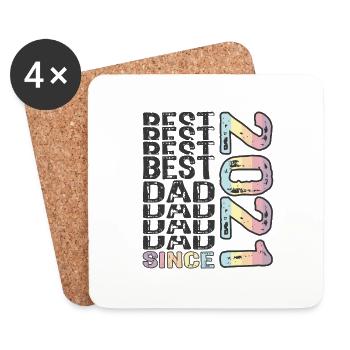 Best dad in the world since 2021 Father's Day - Coasters (set of 4) - white - Front