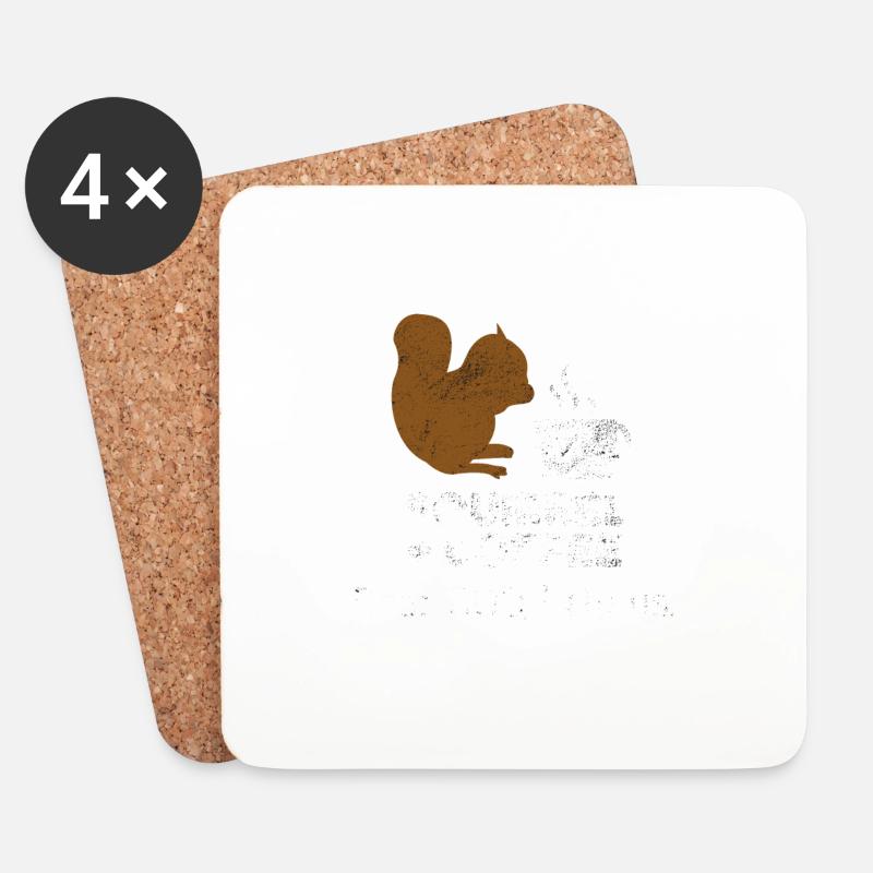 Eichhörnchen plus Kaffee Lieber Gott, hilf uns Streifenhörnchen - Untersetzer (4er-Set) - Weiß