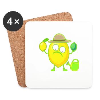 Lemon Lemon Lemon Gardener Farmer Garden - Coasters (set of 4) - white - Front