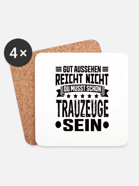 Trauzeuge - Untersetzer (4er-Set) - Weiß