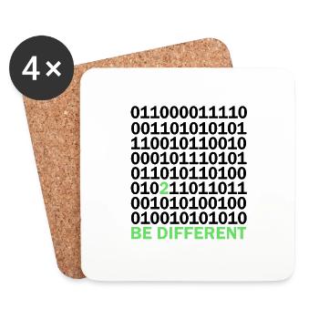 Be Different Binary Code Nerd Gift - Coasters (set of 4) - white - Front