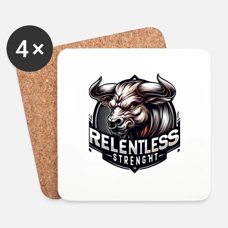Relentless Strength - Untersetzer (4er-Set) - Weiß