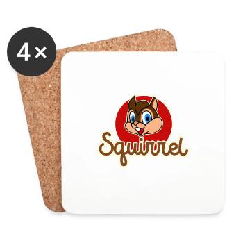 écureuil mignon tamias génial amoureux des animaux cool - Dessous de verre (lot de 4) - blanc - Devant