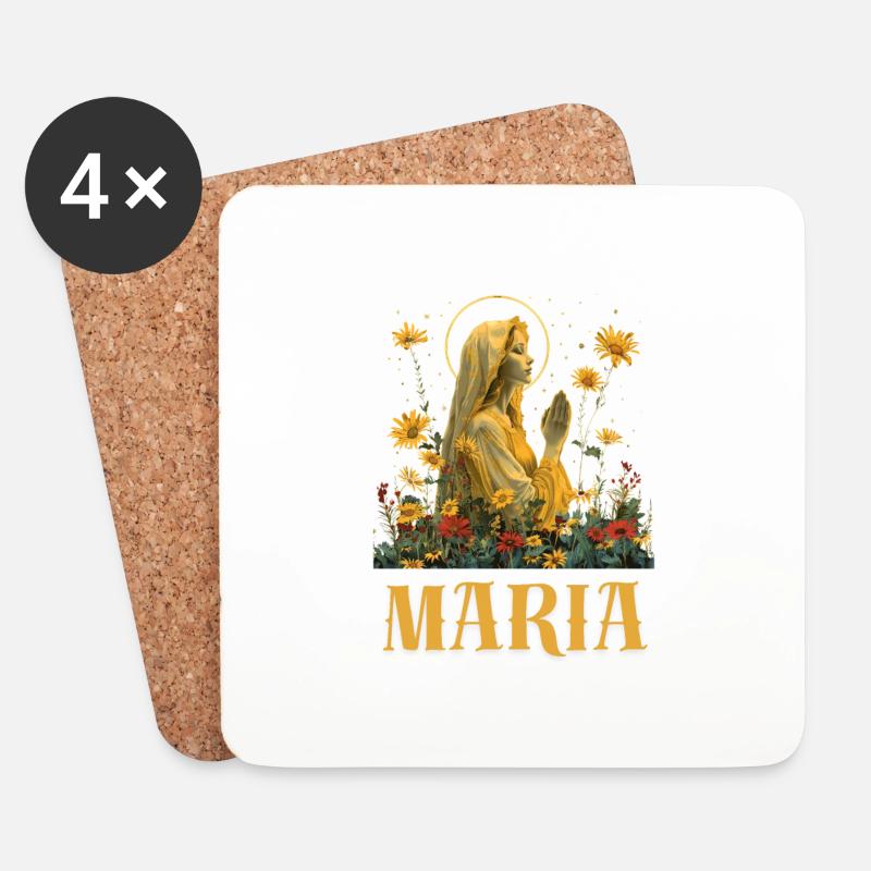 Maria - Untersetzer (4er-Set) - Weiß