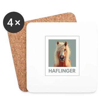 Haflinger Motiv Pferd Süß - Untersetzer (4er-Set) - Weiß - Vorne