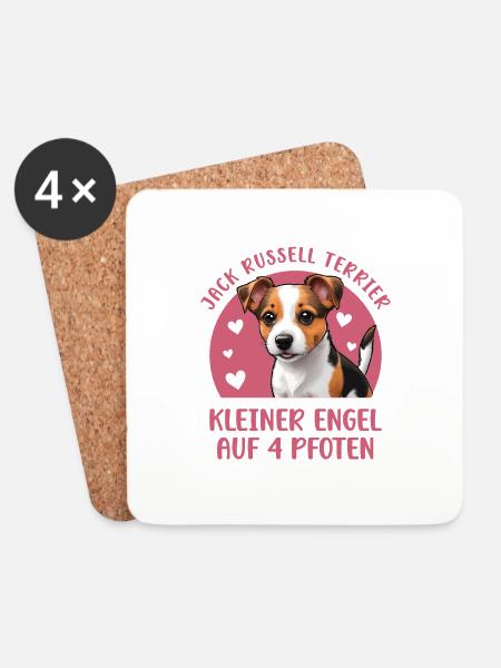 Jack Russell Terrier - Kleiner Engel auf 4 Pfoten - Untersetzer (4er-Set) - Weiß