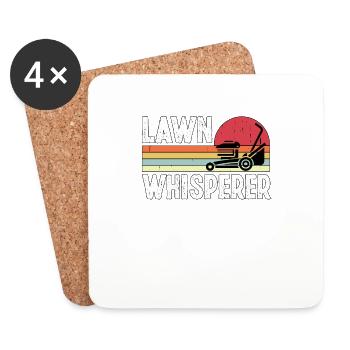 Lawn Whisperer Master Of Mowology Gardening - Coasters (set of 4) - white - Front