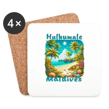 Hulhumale Maldives Summer Beach Sun Vacation - Coasters (set of 4) - white - Front