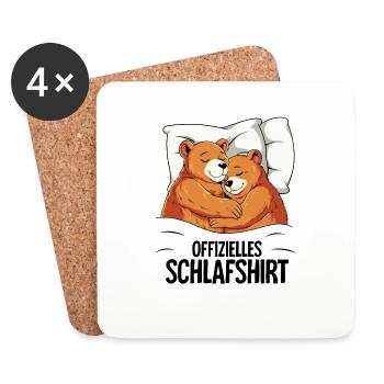 Official Bear Sleep Shirt - Coasters (set of 4) - white - Front