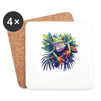 Tree Frog Baumfrösche Baumfrosch - Coasters (set of 4) - white - Front