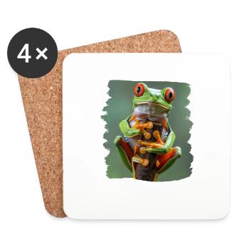 Tree Frog Baumfrösche Baumfrosch - Untersetzer (4er-Set) - Weiß - Vorne