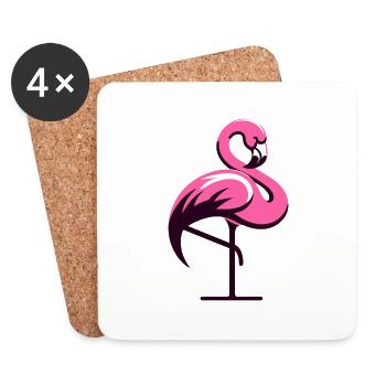 FLAMINGO - Coasters (set of 4) - white - Front