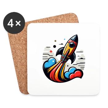 RAKETE - Untersetzer (4er-Set) - Weiß - Vorne