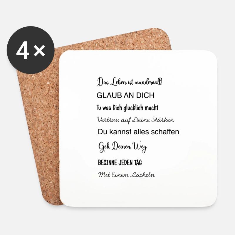 Geschenk Konfirmation für Junge, Sohn, Tochter - Untersetzer (4er-Set) - Weiß