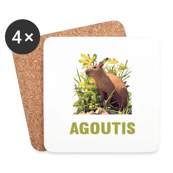 Agouti Agutis Aguti - Dessous de verre (lot de 4) - blanc - Devant