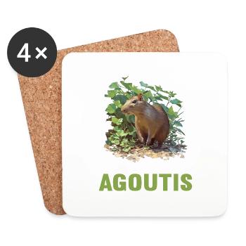 Agouti Agutis Aguti - Dessous de verre (lot de 4) - blanc - Devant