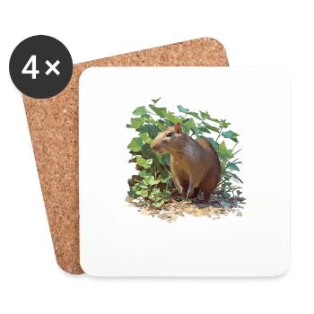 Agouti Agutis Aguti - Dessous de verre (lot de 4) - blanc - Devant