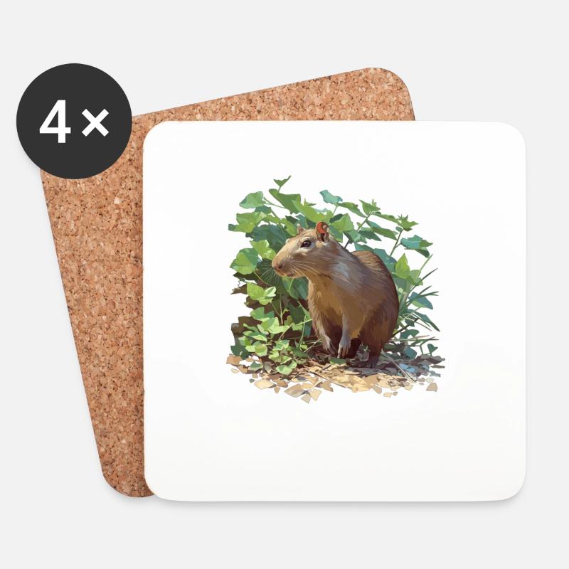 Agouti Agutis Aguti - Untersetzer (4er-Set) - Weiß