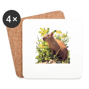 Agouti Agutis Aguti - Dessous de verre (lot de 4) - blanc - Devant