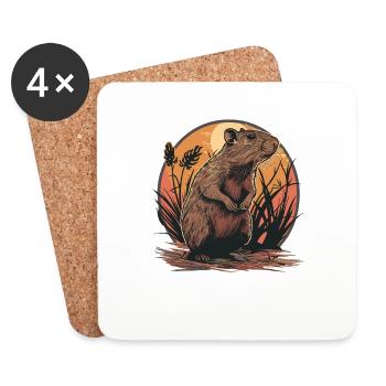 Agouti Agutis Aguti - Dessous de verre (lot de 4) - blanc - Devant