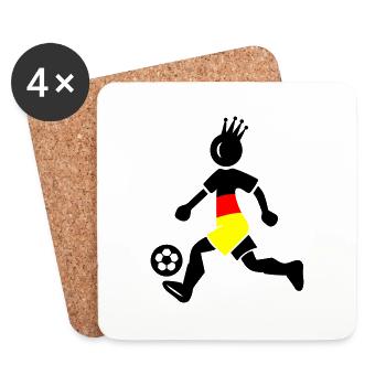 Fussballer Deutschland Meister Krone - Untersetzer (4er-Set) - Weiß - Vorne