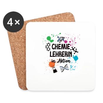 Chemie Lehrerin in Aktion Chemielehrerin Chemiker - Untersetzer (4er-Set) - Weiß - Vorne