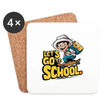 LET S GO TO SCHOOL - Coasters (set of 4) - white - Front