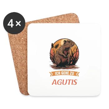 Agouti Agutis Aguti - Dessous de verre (lot de 4) - blanc - Devant
