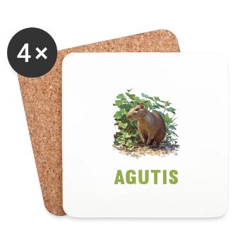 Agouti Agutis Aguti - Dessous de verre (lot de 4) - blanc - Devant