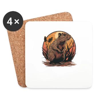 Agouti Agutis Aguti - Dessous de verre (lot de 4) - blanc - Devant
