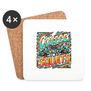 Coffee And Squats 11 - Untersetzer (4er-Set) - Weiß - Vorne