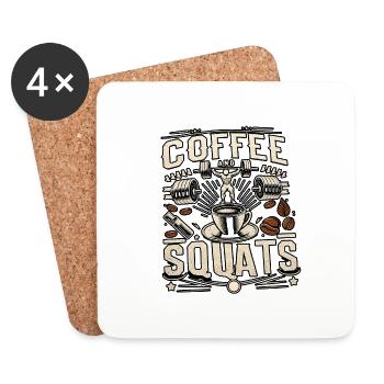 Coffee And Squats 13 - Untersetzer (4er-Set) - Weiß - Vorne