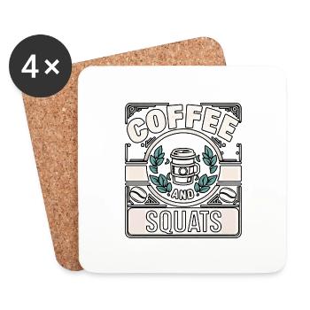 Coffee And Squats 5 - Untersetzer (4er-Set) - Weiß - Vorne