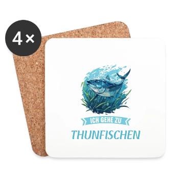 Tuna Thunfische Thunfisch - Untersetzer (4er-Set) - Weiß - Vorne