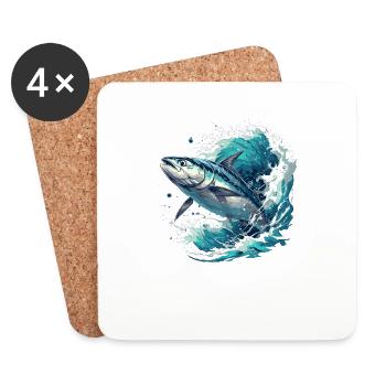 Tuna Thunfische Thunfisch - Untersetzer (4er-Set) - Weiß - Vorne
