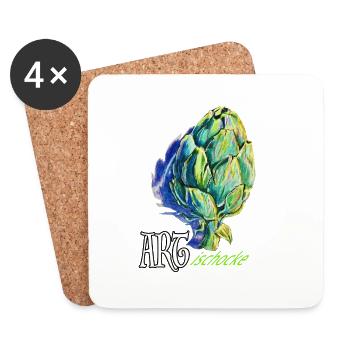 ARTischocke - Untersetzer (4er-Set) - Weiß - Vorne