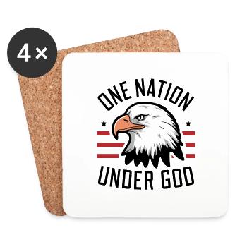 Amerika USA Spruch One Nation Under God 4th July - Untersetzer (4er-Set) - Weiß - Vorne