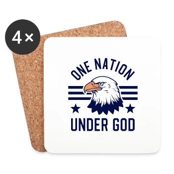 Amerika USA Spruch One Nation Under God 4th July - Untersetzer (4er-Set) - Weiß - Vorne