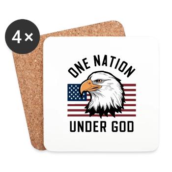 Amerika USA Spruch One Nation Under God 4th July - Untersetzer (4er-Set) - Weiß - Vorne