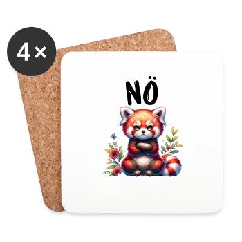 Panda roux Drôle de dicton Nope Renard de Feu - Dessous de verre (lot de 4) - blanc - Devant