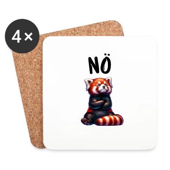 Roter Panda Lustiger Spruch Nö Feuerfuchs - Untersetzer (4er-Set) - Weiß - Vorne