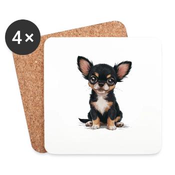 Chihuahua Hund Hunderasse - Untersetzer (4er-Set) - Weiß - Vorne