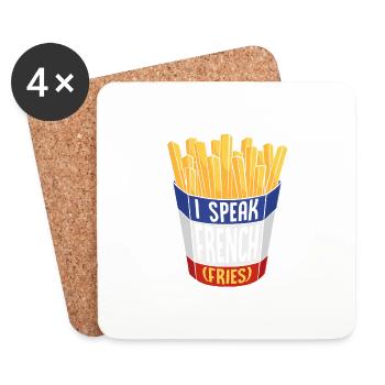 Parler couramment les frites : une langue savoureuse - Dessous de verre (lot de 4) - blanc - Devant