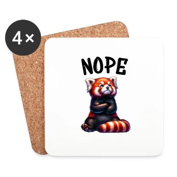 Roter Panda Lustiger Spruch Nope Feuerfuchs - Untersetzer (4er-Set) - Weiß - Vorne